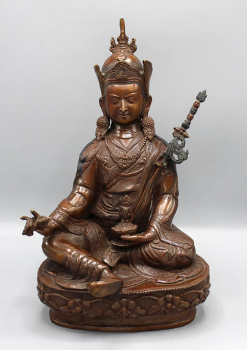 Copper Oxidized Guru Padmasambhava Statue 