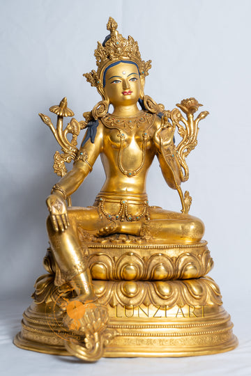 Copper Full Gold Plated Green Tara
