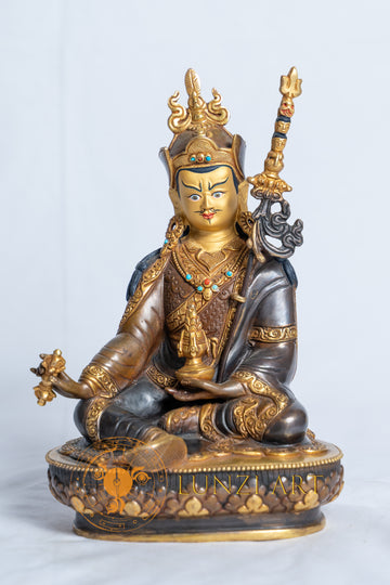 Guru Rinpoche(Padmasambhava) Statue| Copper with Half Gold Plated