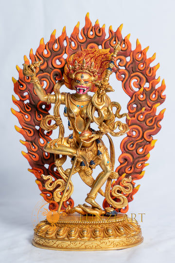 Simha Mukha Statue | 24k Full Gold Plated Copper