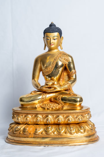 Amitabha Buddha Statue | Copper Full Gold Plated