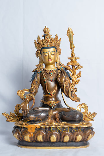 White Manjushri | Copper with 24k Half Gold Plating