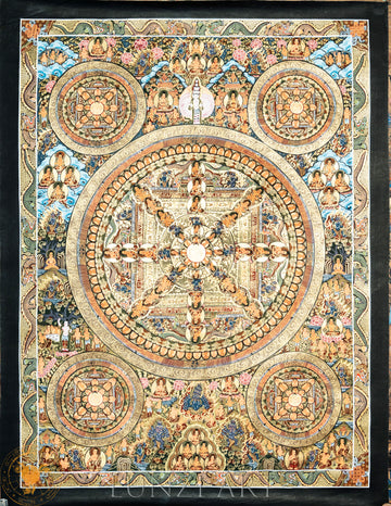 Handmade Traditional Mandala Thangka of Sacred Enlightenment
