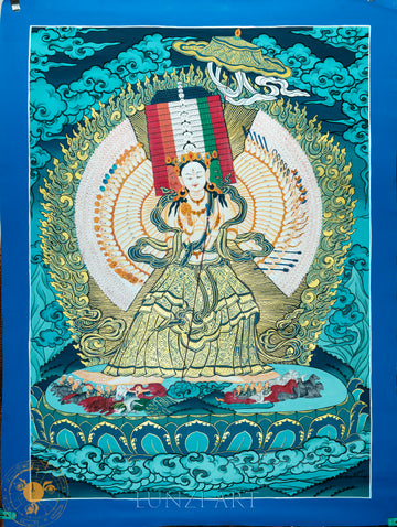 The Radiant Dukar Thangka: A Sacred Shelter of Compassion