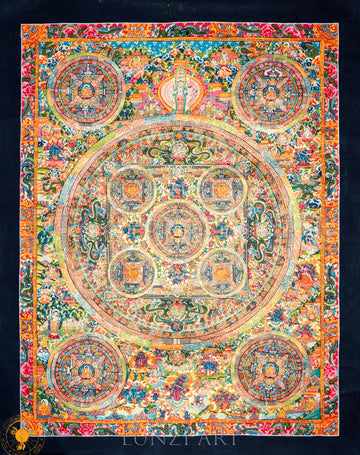 The Handmade Traditional Mandala Thangka of Holy Enlightenment