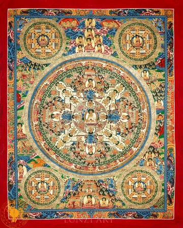 The Handmade Traditional Mandala Thangka of Holy Enlightenment
