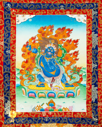 Hand-Painted Vajrapani – The Fierce Protector of Enlightenment