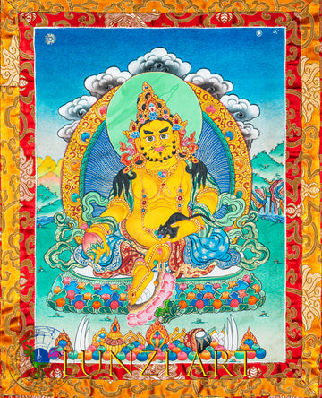 Hand-Painted Thangka Jambala : Guardian of Prosperity