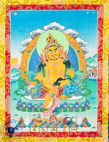 Hand-Painted Thangka Jambhala of Enlightened Prosperity