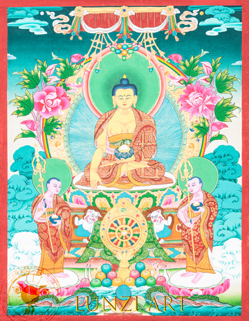Hand-Painted Thangka Shakyamuni Buddha– The Awakened One