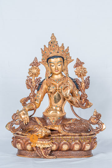 Green Tara | Half Gold Plated