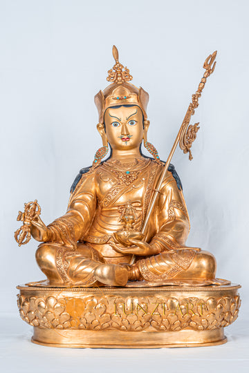 Guru Rinpoche (Padmasambhava) Statue | Copper with Full Gold Plating