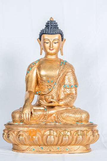 Shakyamuni Buddha statue | Copper with 24K Gold-Plated