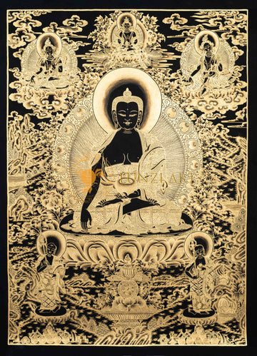 Hand-Painted Medicine Budhha Thangka