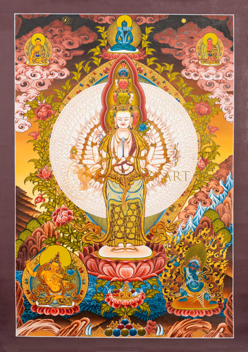 Hand-Painted Avalokiteshvara Thangka
