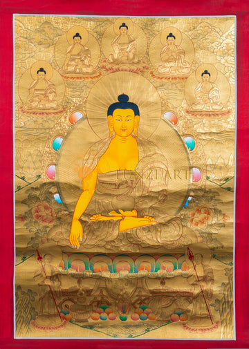 The Golden Path to Enlightenment: Shakyamuni Buddha Thangka Painting