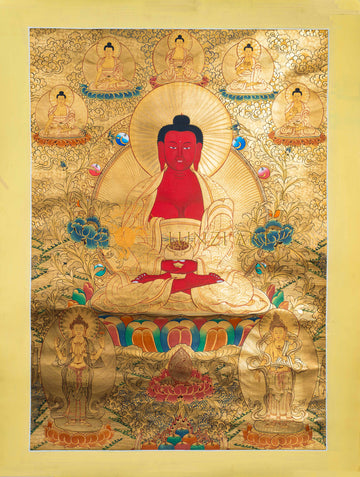 The Buddha of Infinite Light: Amitabha Thangka Painting
