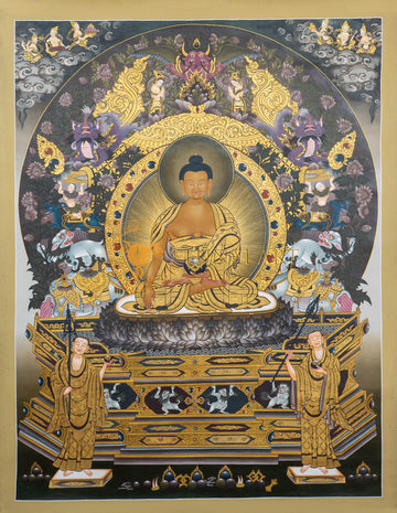 Radiant Throne Shakyamuni Buddha Thangka