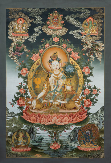 White Tara Thangka: The Divine Mother of Longevity