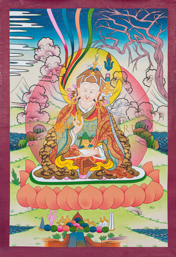 Hand-Painted Guru Padmasambhava Thangka