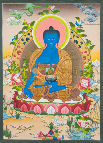 Hand-Painted Medicine Buddha Thangka