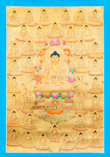 Hand-Painted 35 Shakyamuni Buddha Thangka