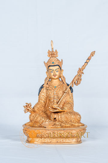 Guru Rinpoche (Padmasambhava) Statue | Fully Gold-Plated Copper