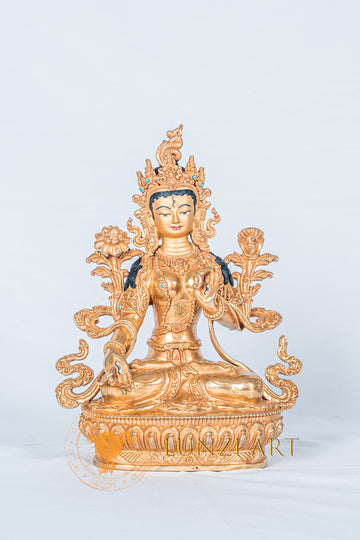 White Tara Statue | Fully Gold-Plated Copper