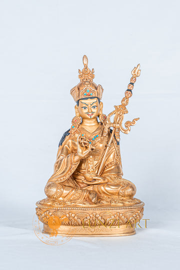 Guru Rinpoche (Padmasambhava) Statue | Fully Gold-Plated Copper
