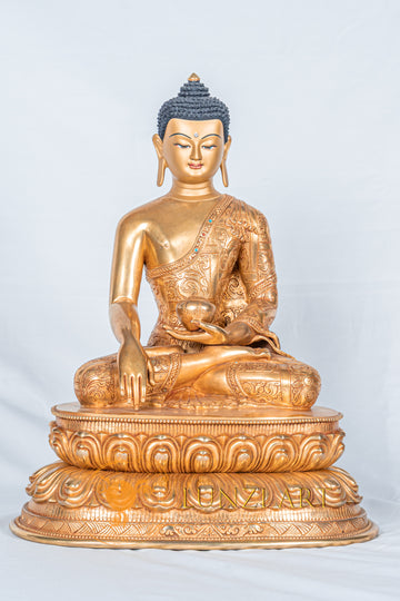 Shakyamuni buddha Statue | Fully Gold-Plated Copper