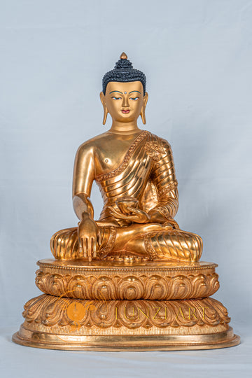 Shakyamuni buddha Statue | Fully Gold-Plated Copper