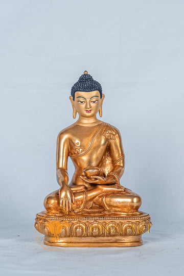 Shakyamuni buddha Statue | Fully Gold-Plated Copper