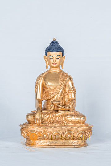 Shakyamuni buddha Statue | Fully Gold-Plated Copper