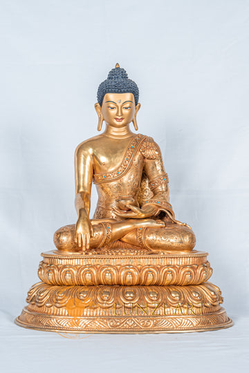 Shakyamuni buddha Statue | Fully Gold-Plated Copper