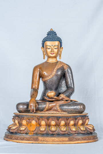 Shakyamuni Buddha Statue | Half Gold Plated