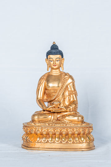 Amitabha Buddha Statue | Copper Full Gold Plated