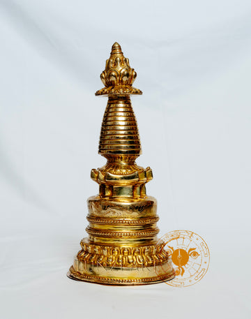 Full Gold Plated Kadampa Style Stupa Chaitya Chorten - statues
