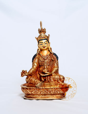 Full Gold-plated Brass Guru Rinpoche - statues
