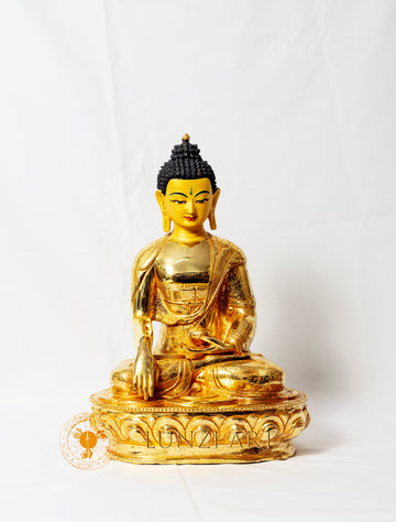 Fully Gilded Copper Buddha Seated Statue - statues