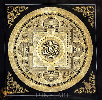 Handmade Mandala Thangka of Eternal Harmony - Thangka