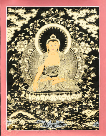 Traditional hand drawn Shakyamuni Buddha Thangka - Thangka