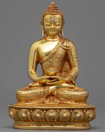 Traditional Hand-Made Amitabha Buddha Mantra Practice Statue