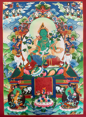 Female Buddha-Green Tara Thangka