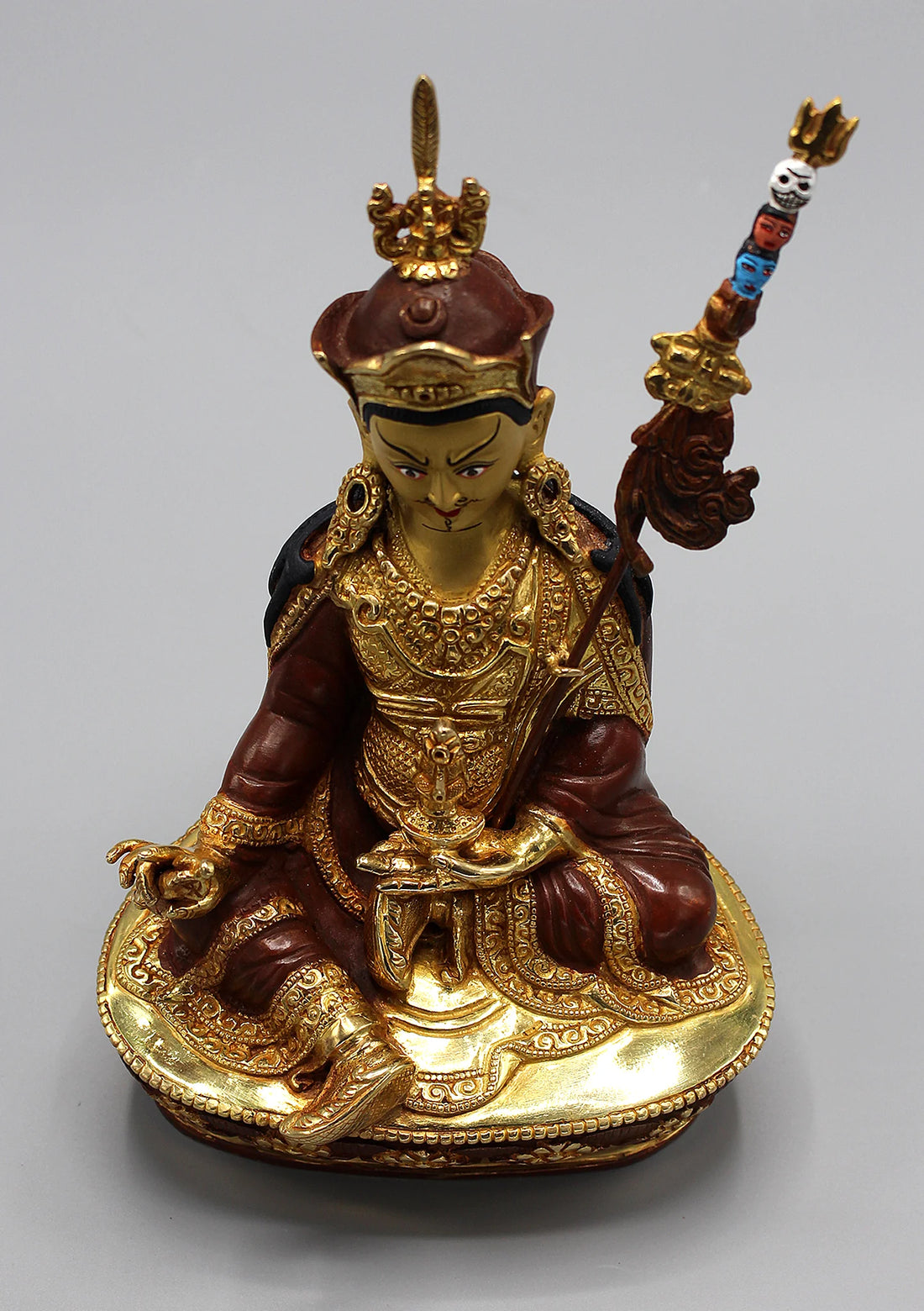 Gold Plated Guru Padmasambhava Statue