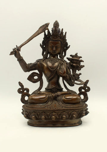 Copper Fine Arts Manjushri Statue 8.5" H