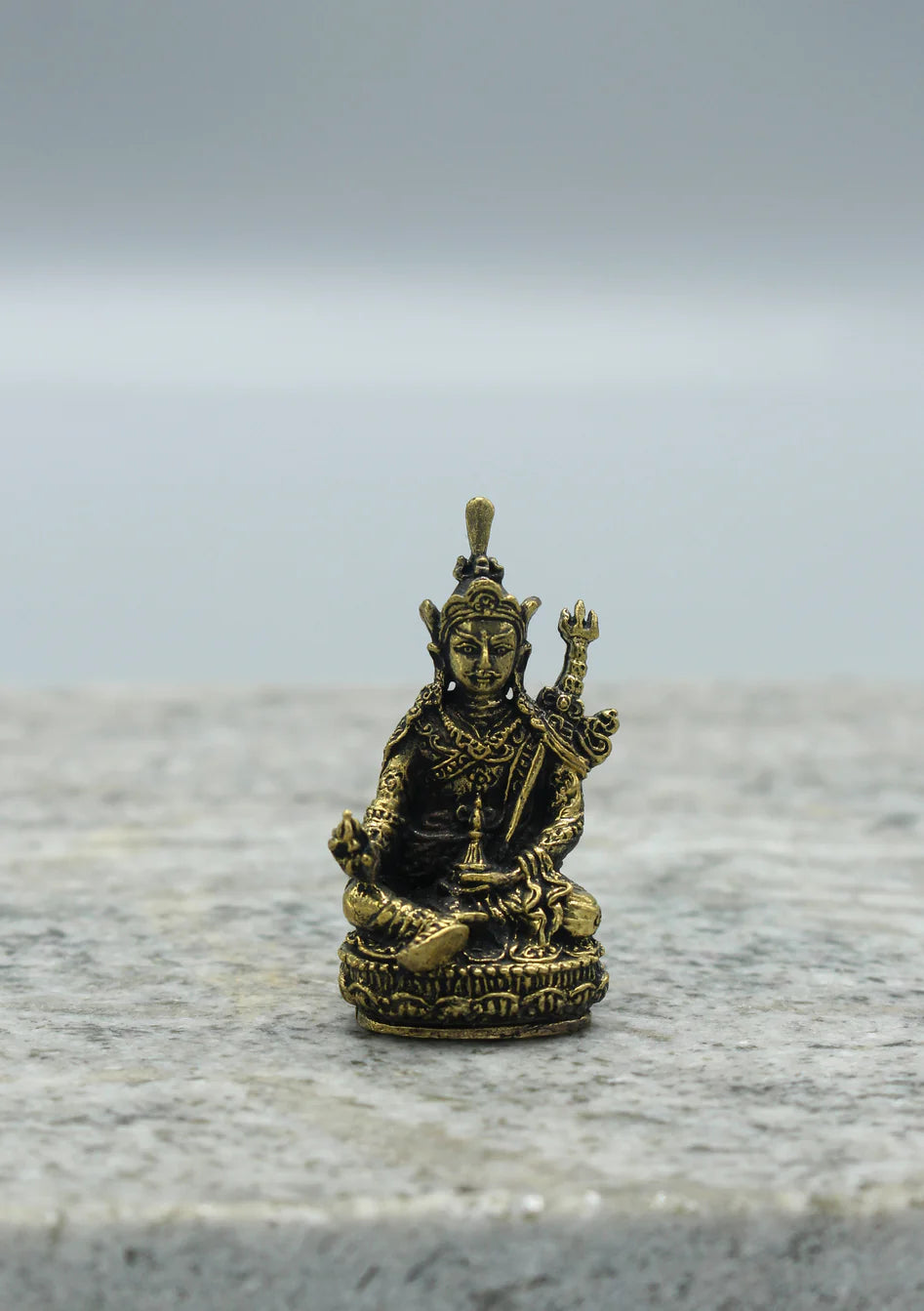 Brass Mini Guru Padmasambhava Statue 2"