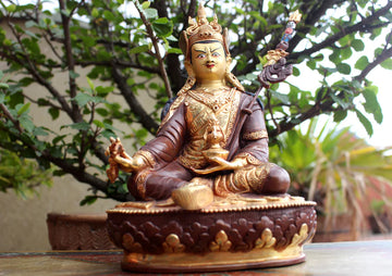 The Great Apostle Padmasambhava Statue-Gold Plated Copper Statue