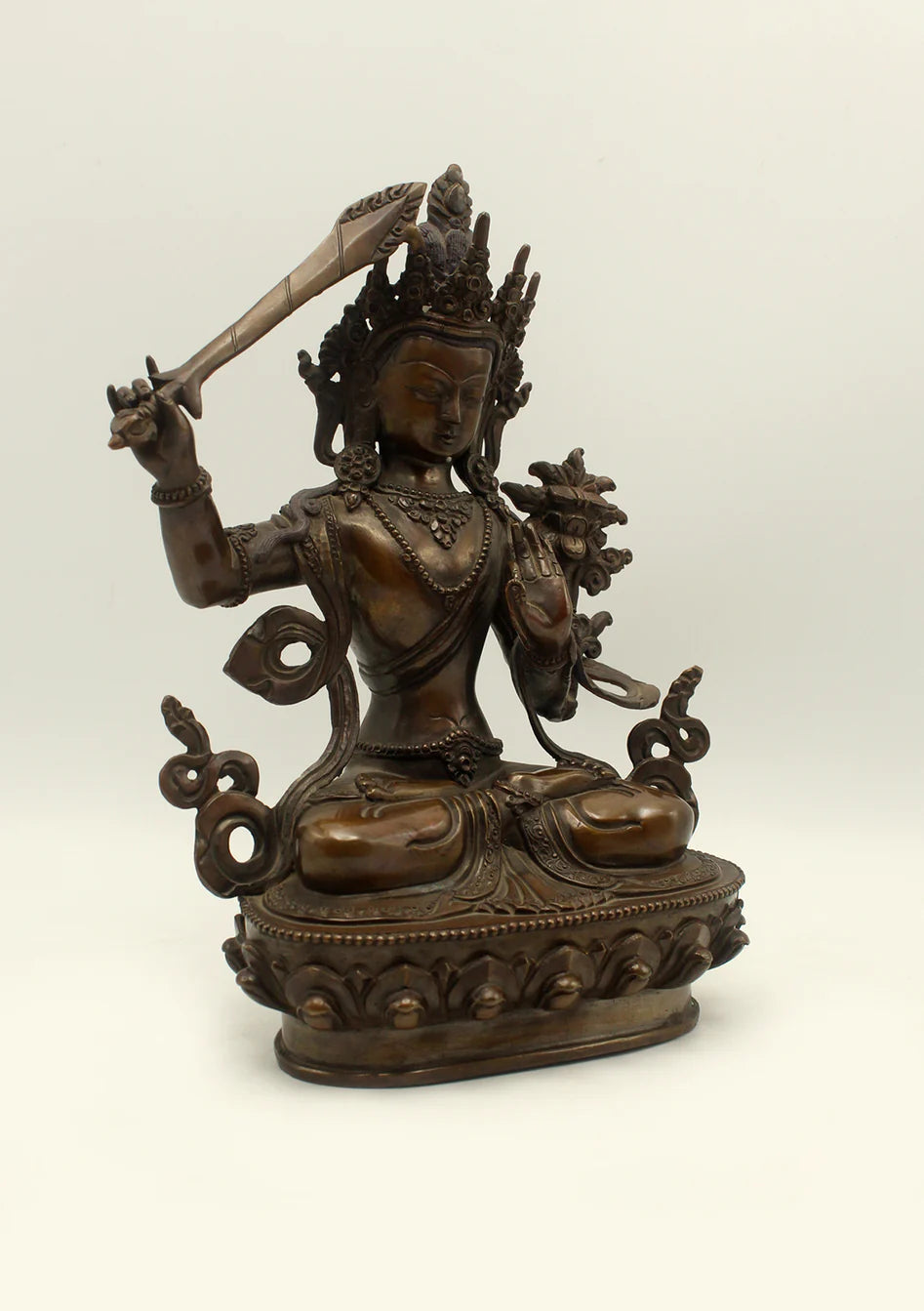 Copper Fine Arts Manjushri Statue 8.5" H