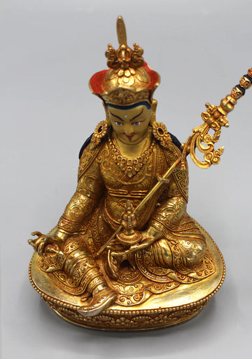 Fully Gold Plated Guru Padmasambhava Statue