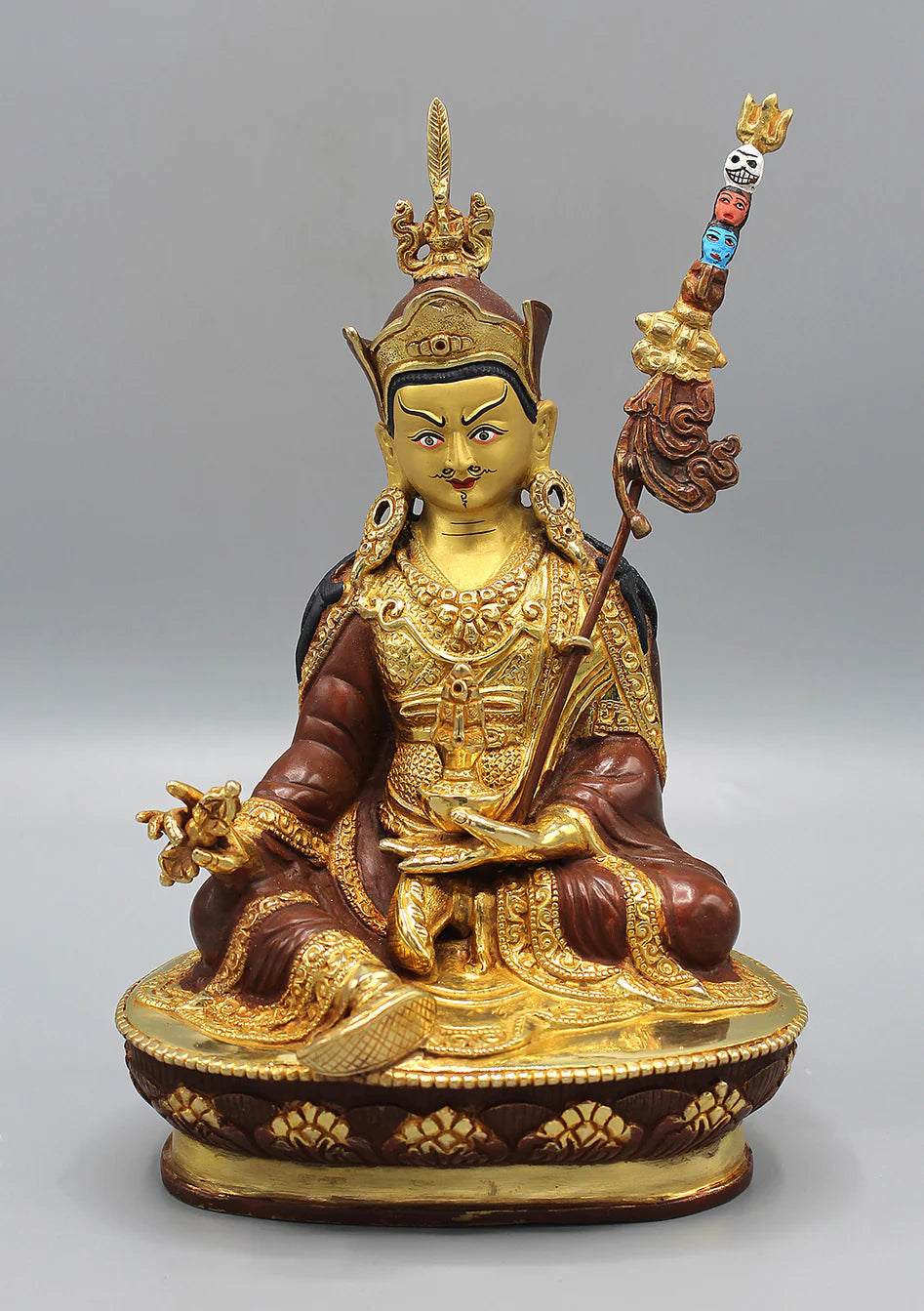 Gold Plated Guru Padmasambhava Statue